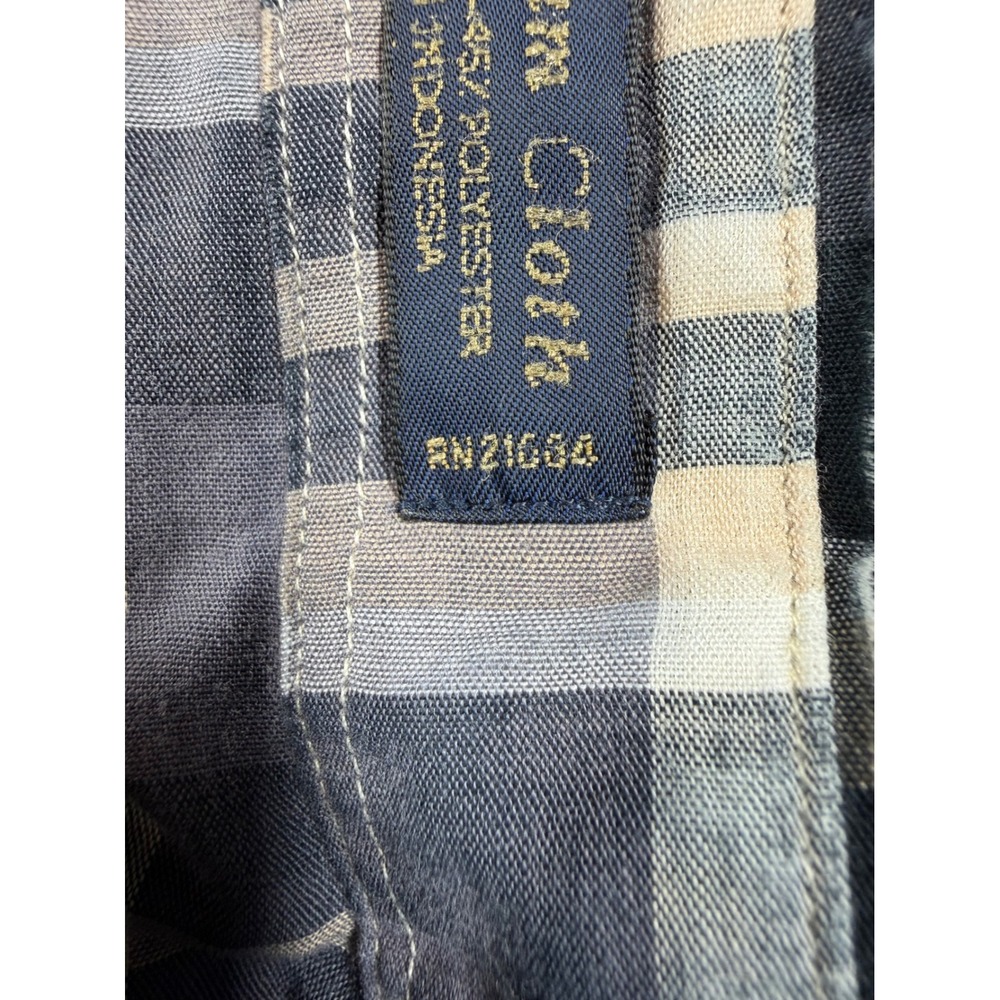 BD Baggies Mens Chatham Cloth Plaid Button Down Shirt Grey Black Tan Large - Picture 5 of 16